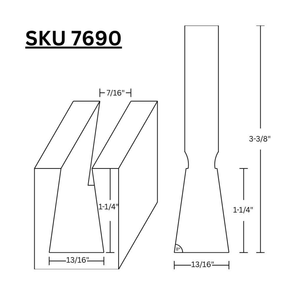 13/16" Dovetail (8 deg.) Bit C