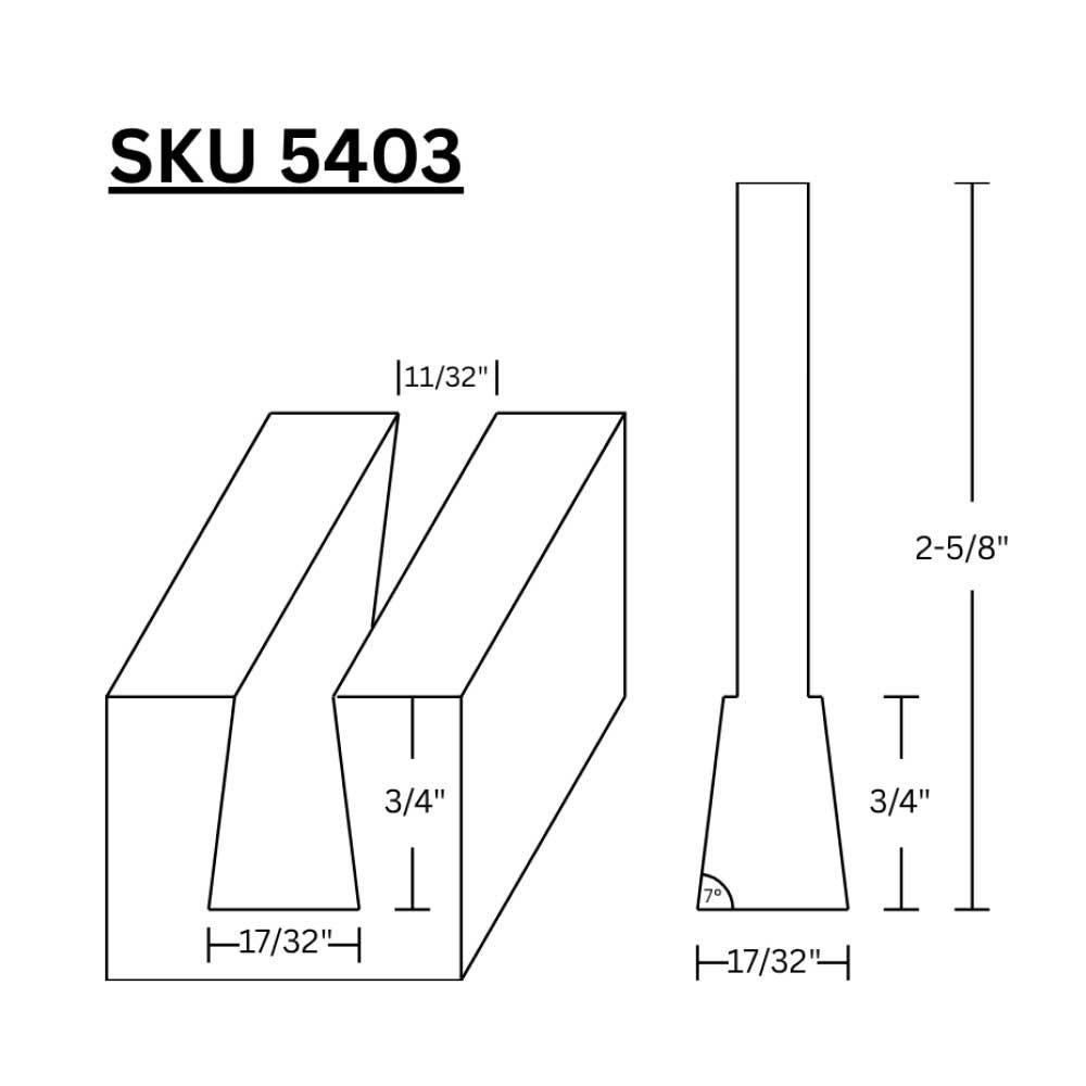 17/32" Dovetail (7 deg.) Bit C