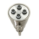 5784-T 4-Jet Adjustable Spray Brass Shower Head - Brushed Nickel