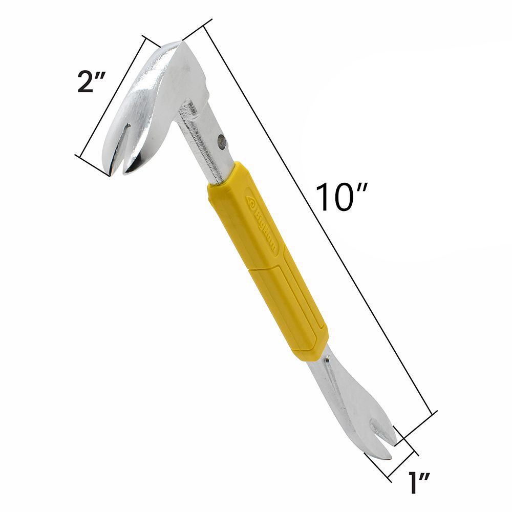 10" Claw Nail Puller Pry Bar with Molded Grip