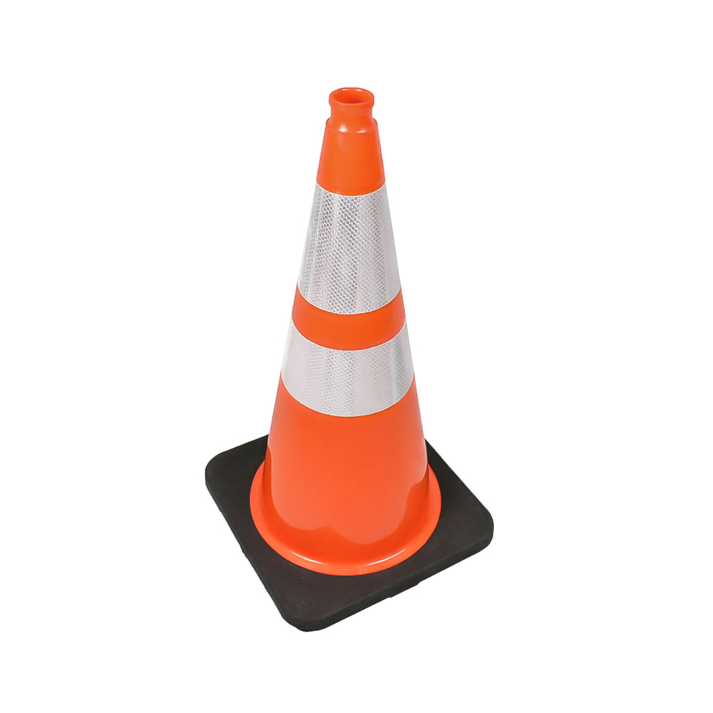 28" PVC 10lbs Traffic Cone with Reflective Tape - Orange