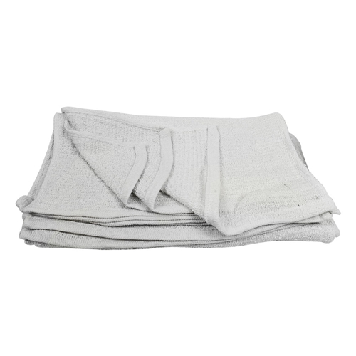 White Terry Mop Towel -100% cotton 14" x 17" - 12pc/pk - W02