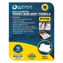 White Terry Mop Towel -100% cotton 14" x 17" - 12pc/pk - W03