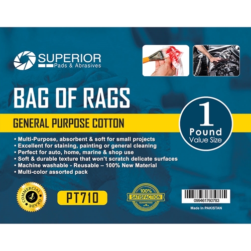 Bag of Rags - 1lb. of 100% cotton assorted - W03