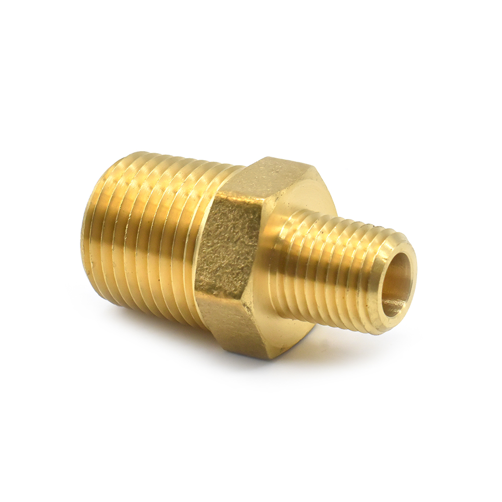 1/2" x 1/4" NPT Hex Male Nipple - 50 Pack - W03