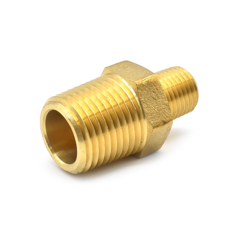 1/2" x 1/4" NPT Hex Male Nipple - 100 Pack - W02