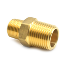 3/8"  x 1/2"" NPT Brass Hex Male Nipple - 100 Pack - W03