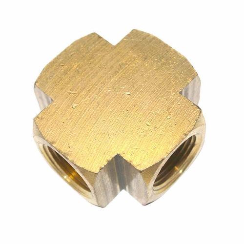 3/4" FPT Brass Cross - 1 inlet - 3 Outlets - 50 Bulk Pack - W02