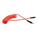 1/4" 10 ft long w/1/4" NPT Swivel Fittings, Recoil Red PU Hose - W02