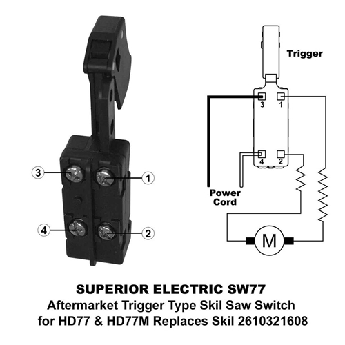 Switch ,  After market Skil Saw 20A - OE # 2610321608 - W04