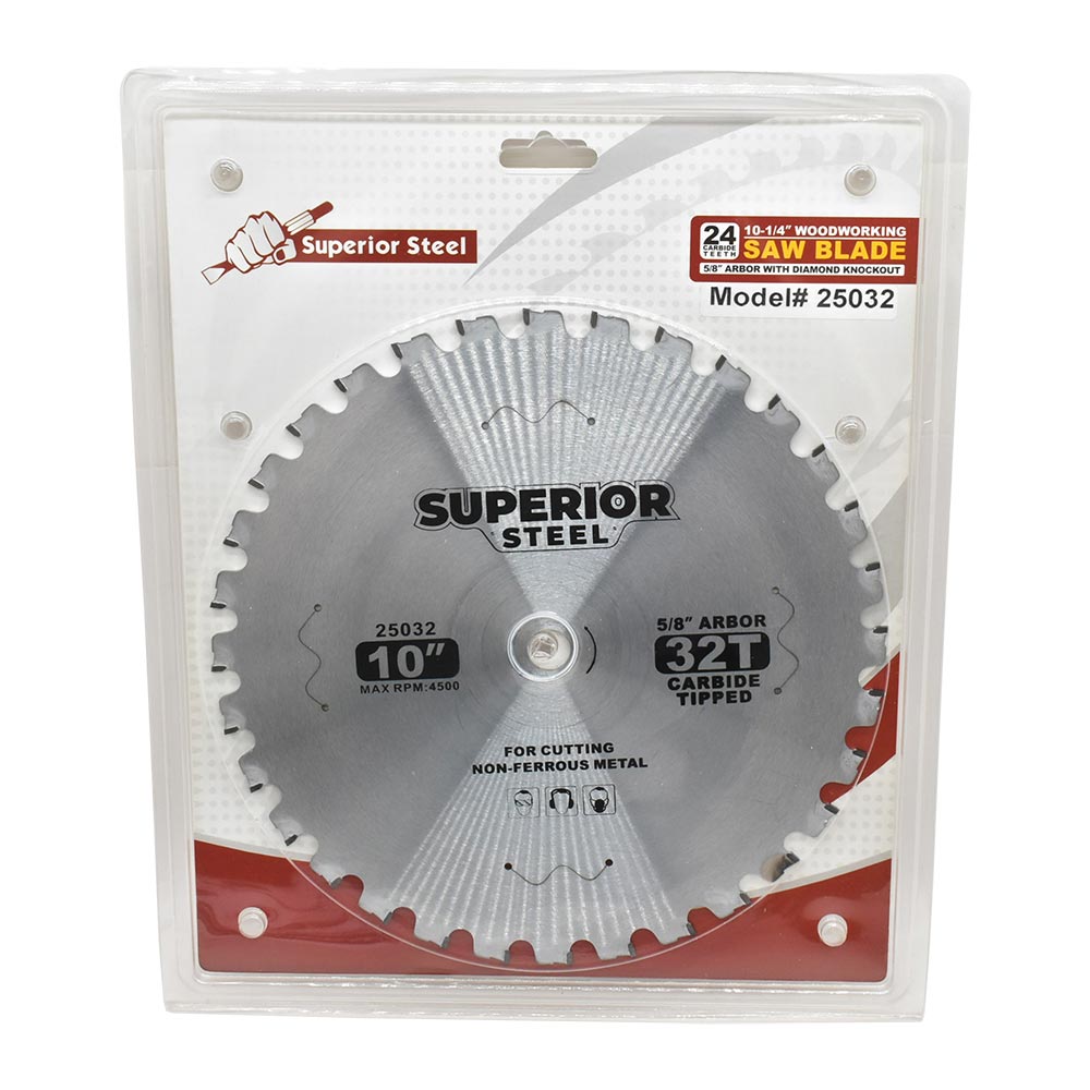 10" x 32 Teeth x 5/8" Arbor - Metal Cutting Carbide Tipped Saw Blade - W04