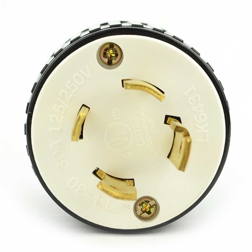 30A-125/250V 4-Blade NEMA L14-30P Twist Lock Electrical Plug - W02
