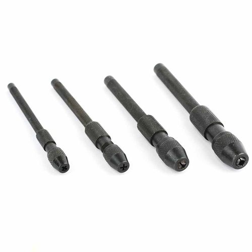4 Pc Pin Vise Set Hand Held Hollow Handle Black Finish 4 Piece Vice Chuck Sizes (APV-0144) - W02