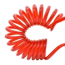 1/4" 15 ft long w/1/4" NPT Solid Fittings, Recoil Red PU Hose - W03