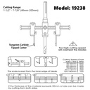 Adjustable Hole Saw 1.5inches to 7.8inches (40mm-200mm)  (CIR-3) - W05