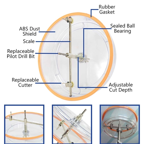 Adjustable Hole Saw 1.5 inches to 11.8 inches (40mm-300mm) Kit    (CIR-300K) - W07