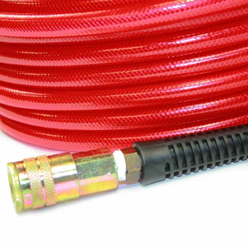 1/4" 100 ft Red Translucent PVC hose Kit with 1/4" Brass coupler and Brass plug - W03