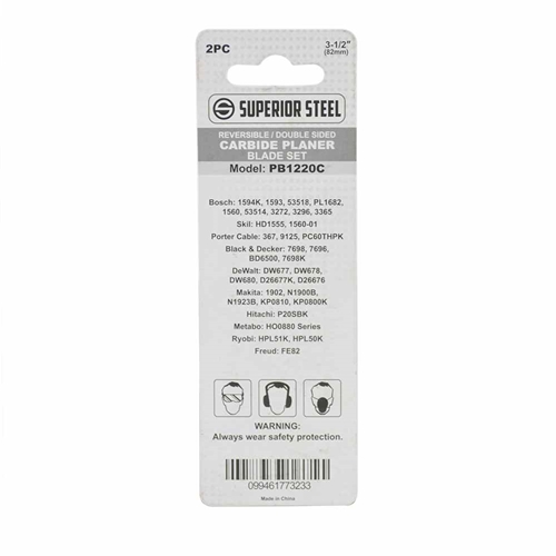 3-1/4" (82mm) 2pc Reversible Tungsten Carbide Planer Blades replaces Makita D-46246, D-16966 and 793322-2  - W04