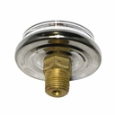 1"         160 PSI - BUTTON 1/8" NPT Rear Mount Pressure Gauge - W03