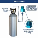 Adapter to convert a CGA 320 Co2 tank to a Paintball tank G1/2-14 threads - W04