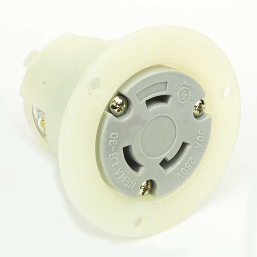 Twist Lock Receptacle Flange 2-Pole 3-Wire 30A 250V NEMA L6-30R - W02