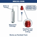 Co2 Disposable Mini Tank (M16x1.5) to CO2 (G1/2-14) Paintball Tank Adapter  - W02