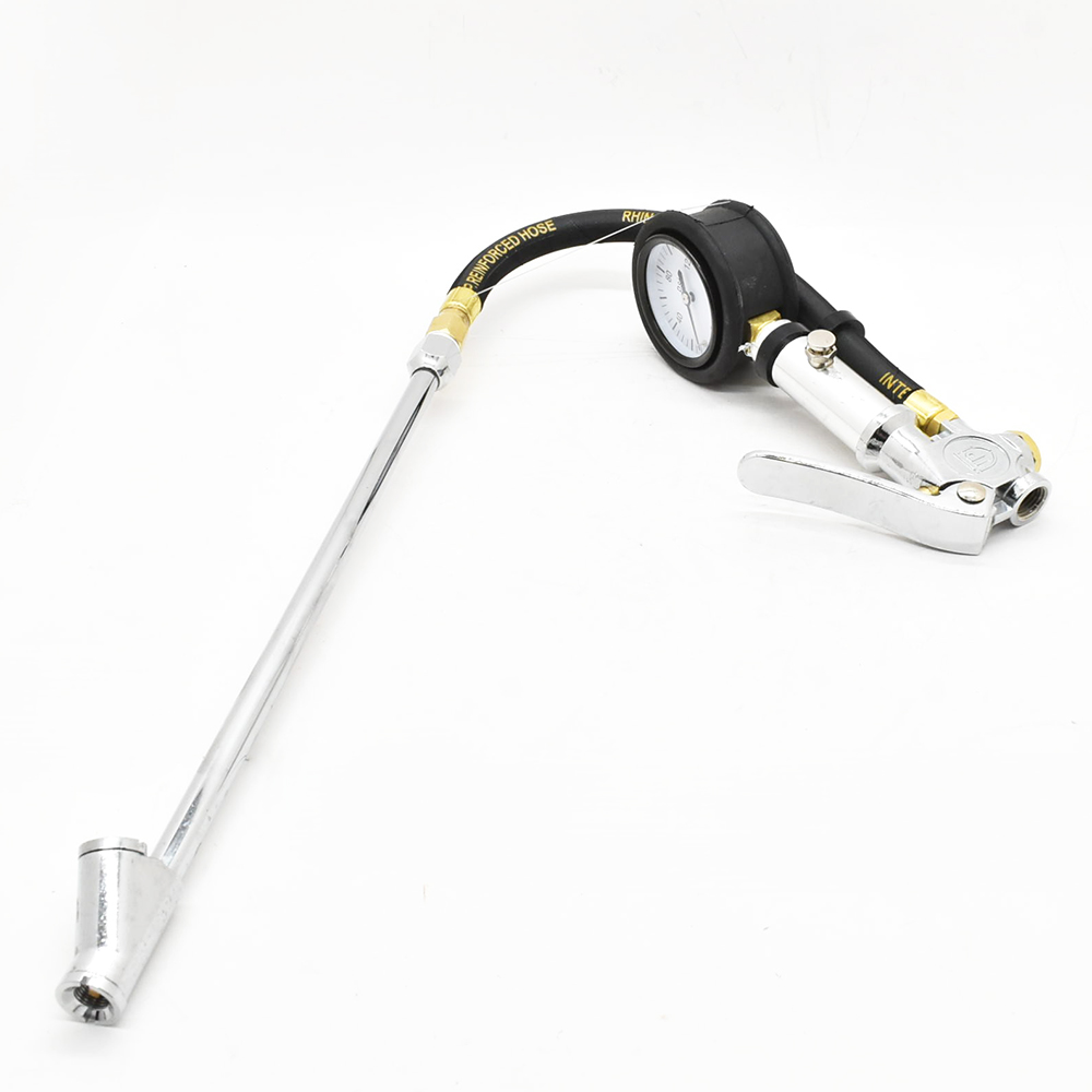 Tire Inflator TF7000 with Straight-in Dual foot 11" Truck Chuck T08L Steel Braided Whip - W02