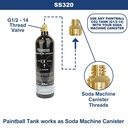 Adapter Converts CO2 Paintball Tank To Soda Stream Soda Club CO2 Adapter - W03