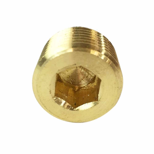 1/2" MPT Headless Brass Hex Plug - 25 Bulk Pack - W02