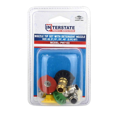 Nozzle Tip Set, Size 40, 0 deg,15 deg,25 deg,40 deg and detergent nozzle (AB65006) (AB8312) - W03