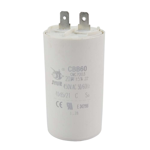 20MFD +/-5% 50Hz/60Hz AC 450V Cylinder Motor Running Capacitor (CBB60)  - W02