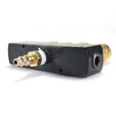 Aluminum Rectangular Manifold with Four 1/4" Brass Industrial Couplers & One 
3/8" Steel Industrial Plug Kit  - W03