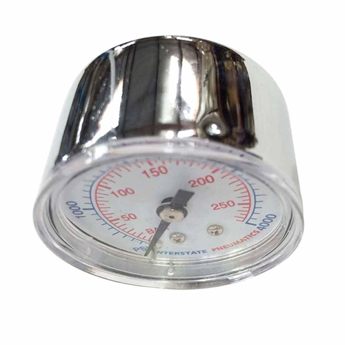 1-1/2"   4000 PSI - 1/8" NPT Rear Mount Pressure Gauge (Chrome Body w/Dual Pressure Ratings PSI & BAR) - W03