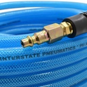 3/8" 50 ft Light Blue PU Hose Kit with 1/4" Brass "S" Coupler and Steel Plug - W03