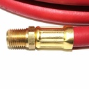 1/4" 15  ft Red Rubber Hose Whip with 1/4" Ball Swivel - W02