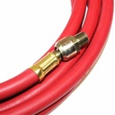1/4" 15  ft Red Rubber Hose Whip with 1/4" Ball Swivel - W03