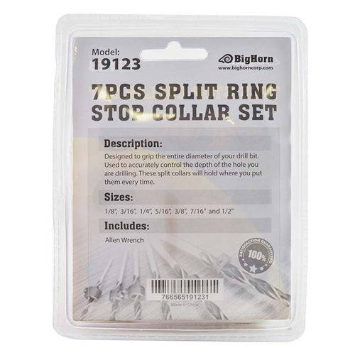 7pc. Split Ring Stop Collars - W03