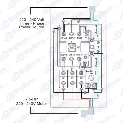 3ph 220-240v 7.5hp 18-26 amp Magnetic Switch (SW90-37) - W03
