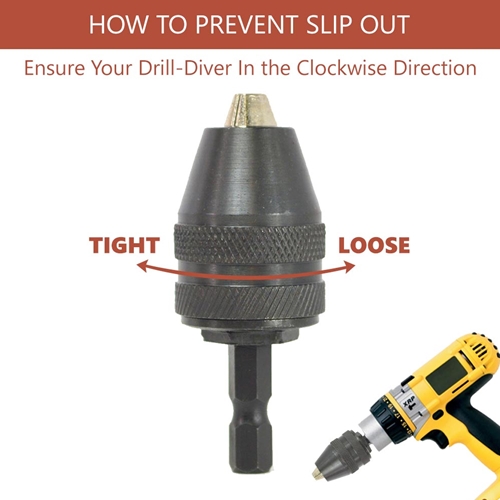 Mini (1/32" - 5/16") Keyless Drill Chuck with 1/4" Hex Shank Adapter - W06