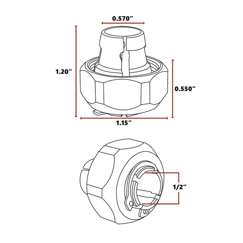 1/2" Router Collet for Porter Cable - Replaces 42950 - RC050PC - W04