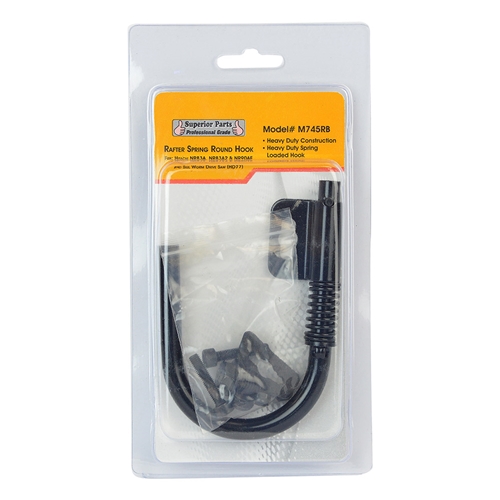 Spring Loaded Rafter "U" Hook  - Black  - W02