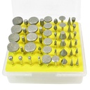 50pcs 1/8" Shank x 1-3/4" Diamond Coated Mounted Points - Large - W03
