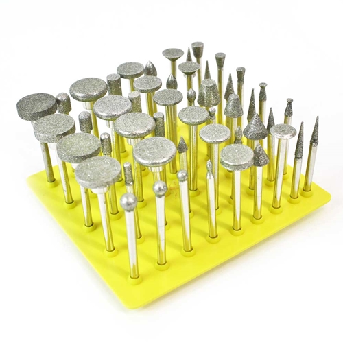 50pcs 1/8" Shank x 1-3/4" Diamond Coated Mounted Points - Large - W04