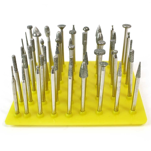 50pcs 1/8" Shank  Diamond Coated Mounted Points - Small - W02