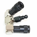 Double Swivel  Manifold with Two 1/4" Steel Automotive Couplers & One 1/4" Steel Plug Kit - W04