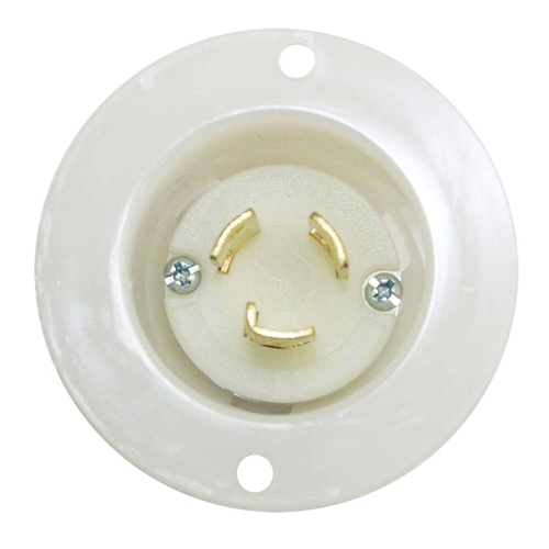 Twist Lock Flange Plug 2-Pole 3-Wire 15A 125V NEMA L5-15P - W02