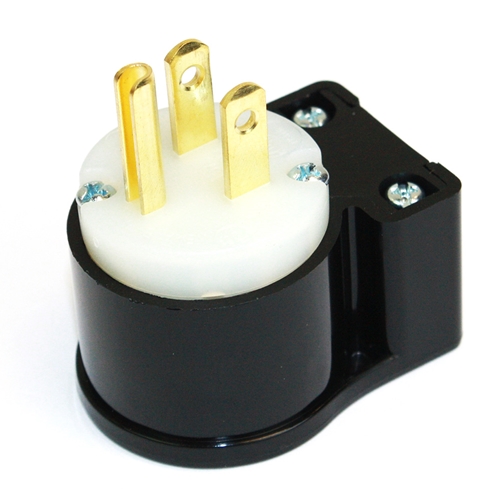 15A-125V 3-Blade NEMA 5-15P Straight Industrial Angle Electrical Plug - W02
