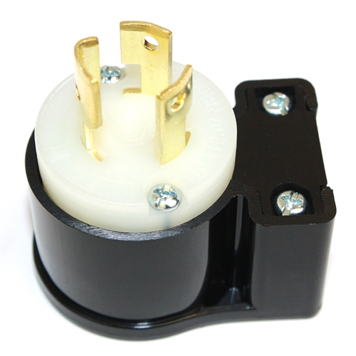15A-125V 3-Blade NEMA L5-15P Twist Lock Industrial Angle Electrical Plug - W02