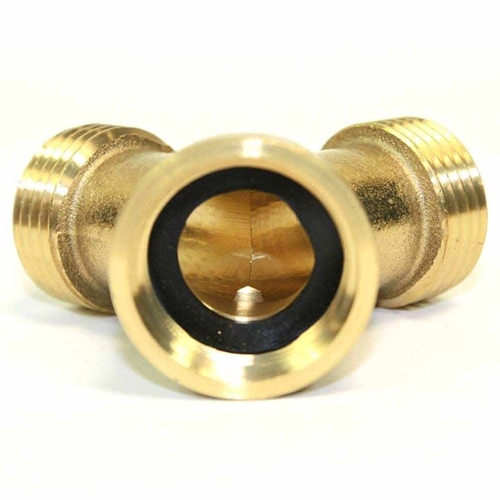 3/4" GHT (1F) x 3/4" GHT (2M) Y-Connector - Filling Brass - 100 Bulk Pack - W03