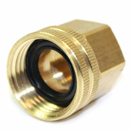 3/4" GHT Female x 1/2" Female NPT Water Hose Fitting - Swivel - W03